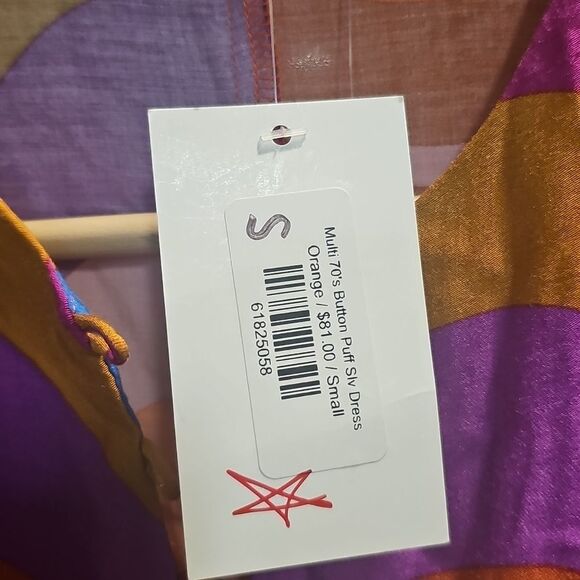 Karlie Multi 70s Button Down Colorful Geometric Patterned Mini Dress Small,NWT - Picture 8 of 10